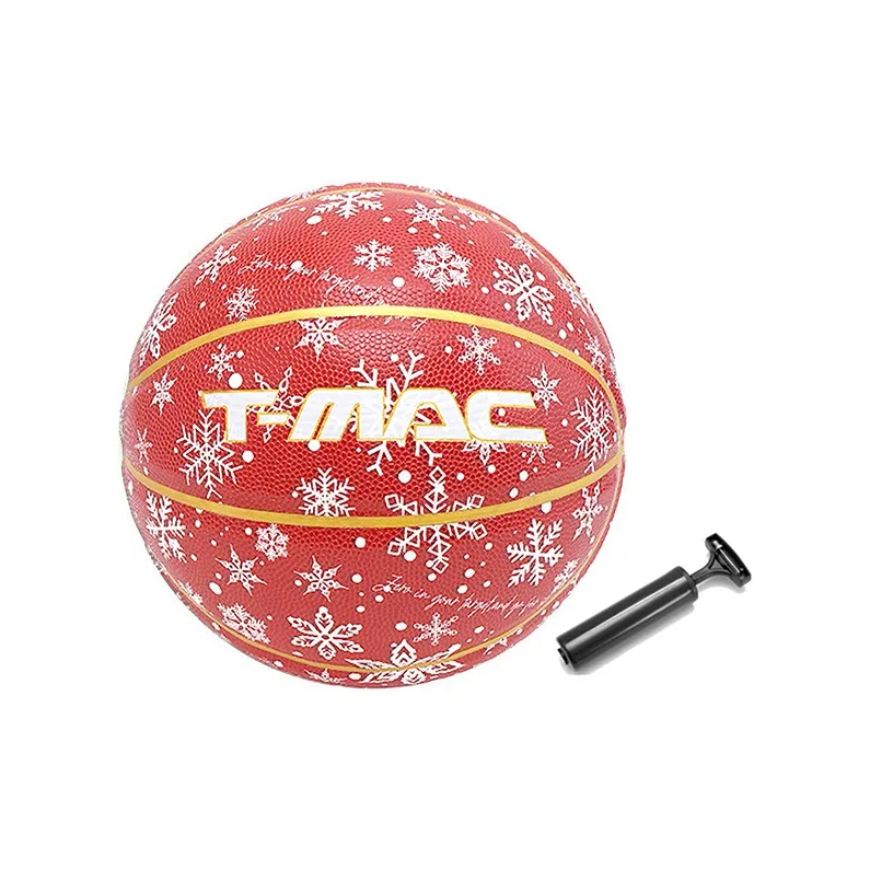 T-Mac Maddie Holiday Collection PU Basketball White Yellow Red Size 7 Training-5