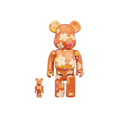 BE@RBRICK Chiyogami Orange