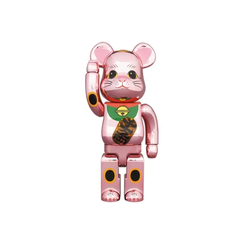 BE@RBRICK Maneki Neko Peach Gold Plated Luminous 4