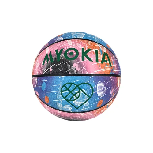 MYOKIA PU Basketball Multicolor Size 7 Ball Glow in The Dark Reflective Unisex