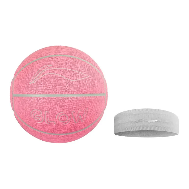 LiNing Badfive PU Basketball Pink Size 7 Glow In The Dark Unisex-15