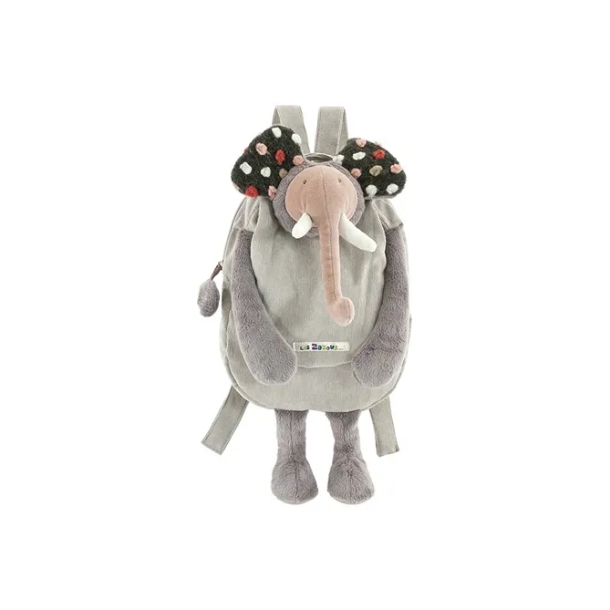 MOULIN ROTY Magnolia Raffia French Brand Small Backpack Dolls Plush Doll 38cm High-3