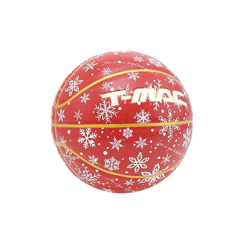 T-Mac Maddie Holiday Collection PU Basketball White Yellow Red Size 7 Training-3
