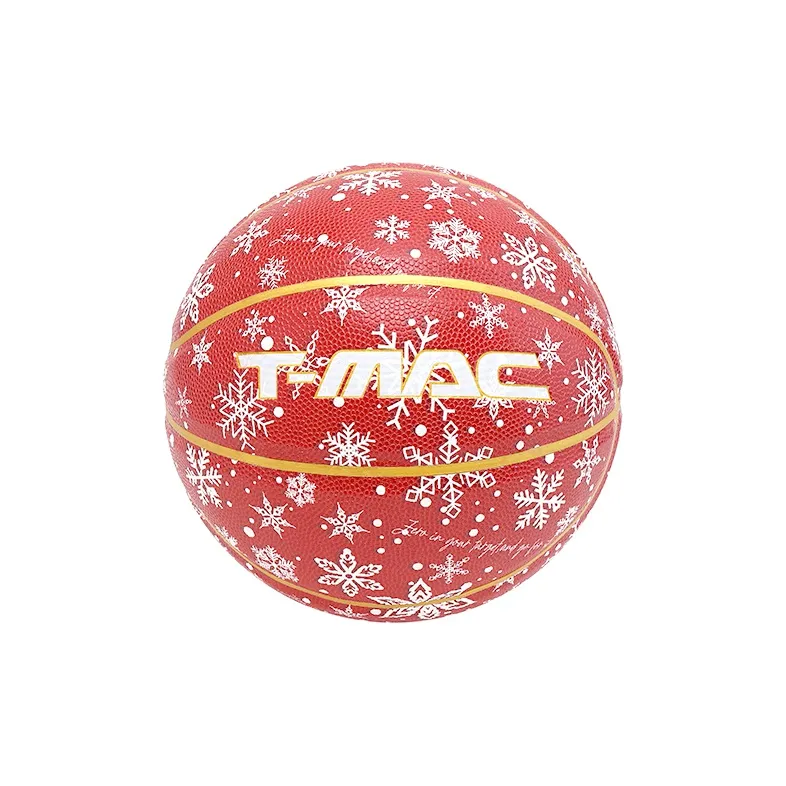 T-Mac Maddie Holiday Collection PU Basketball White Yellow Red Size 7 Training-1