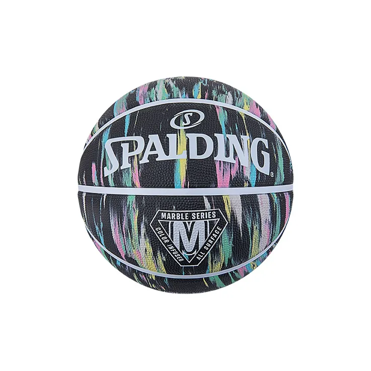 SPALDING Marble Collection Rubber Basketball Black Size 7 Training Match Unisex-3