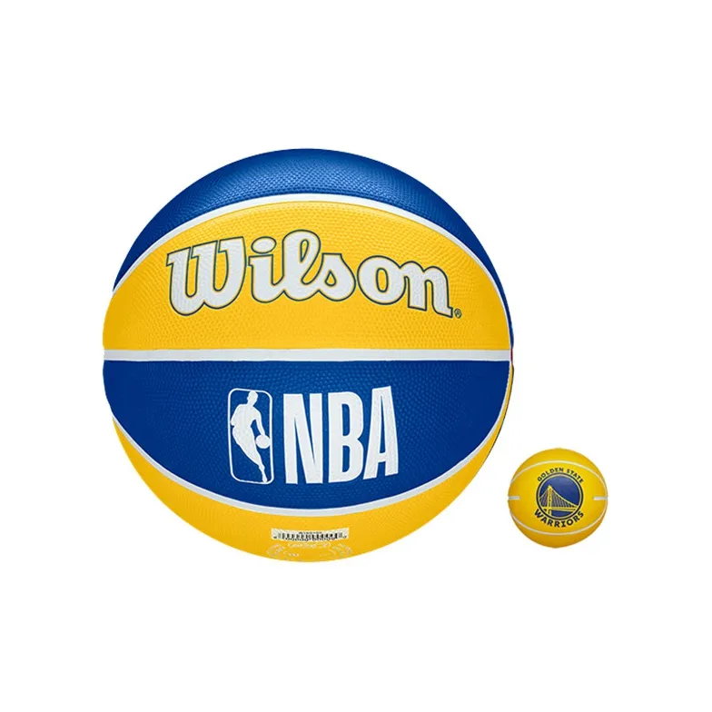 Wilson NBA Series Rubber Basketball Yellow Blue Multicolor Size 7 Ball Training Unisex-4