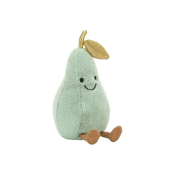 JELLYCAT Fun Food Collection Fruit Cute And Shimmering Pear Dolls Plush Doll 18cm High-0