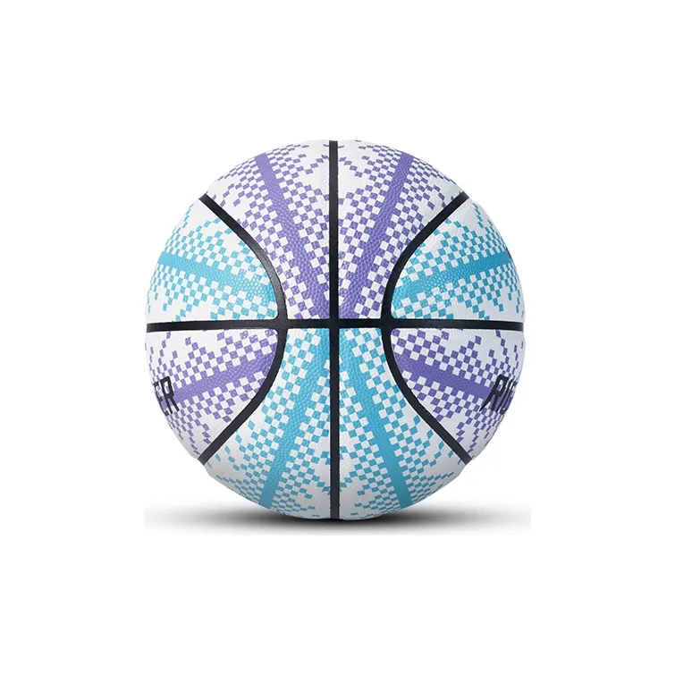 RIGORER Pixel Collection PU Basketball Blue Purple White Size 7 Training Unisex-2