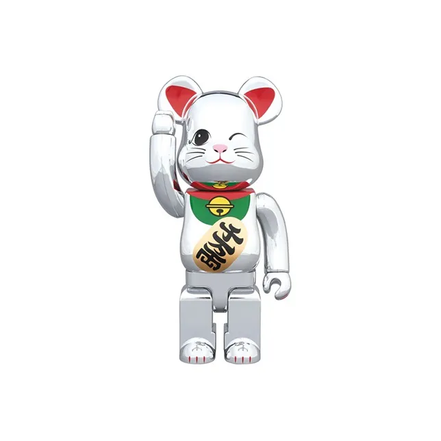 Bearbrick Beckoning Cat Silver Plating 4 Silver-0