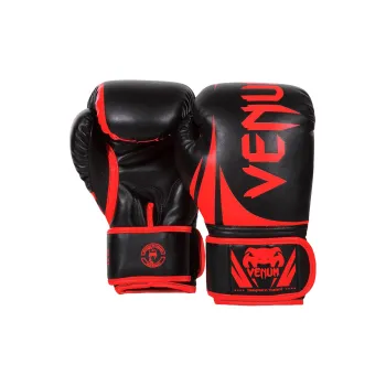 VENUM Boxing Gloves PU Leather Unisex Black Red