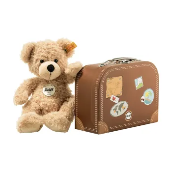 Steiff Fynn Teddy Bear With Suitcase Beige Dolls Plush Doll 28cm High