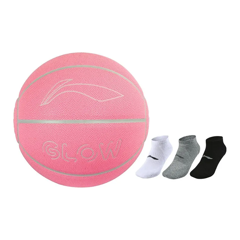 LiNing Badfive PU Basketball Pink Size 7 Glow In The Dark Unisex-20