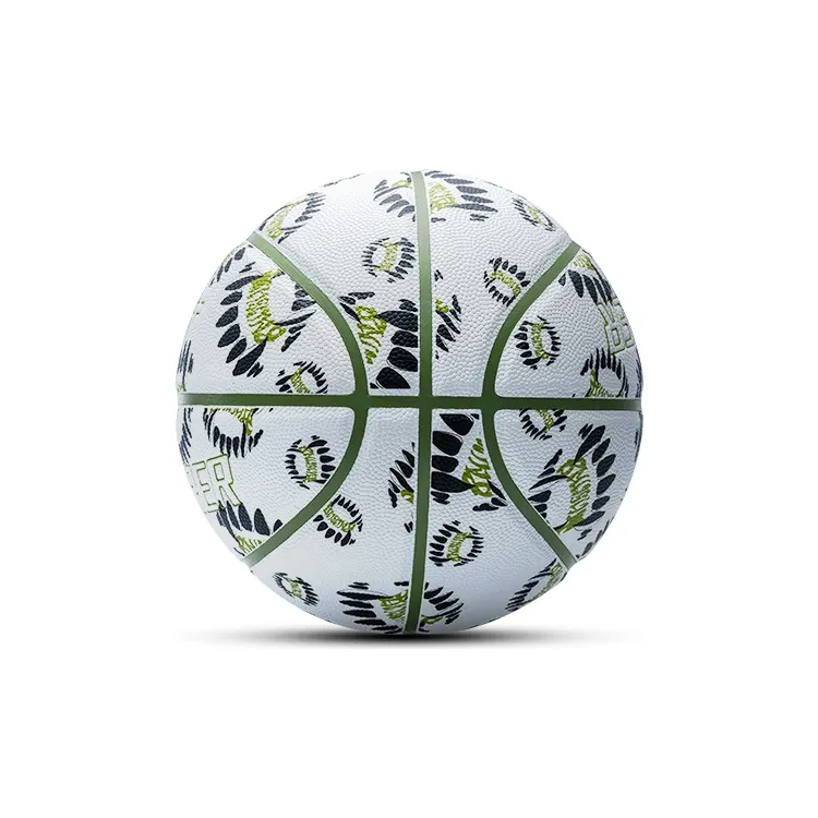 RIGORER Monster Series PU Basketball White Green Size 7 Training Unisex-5