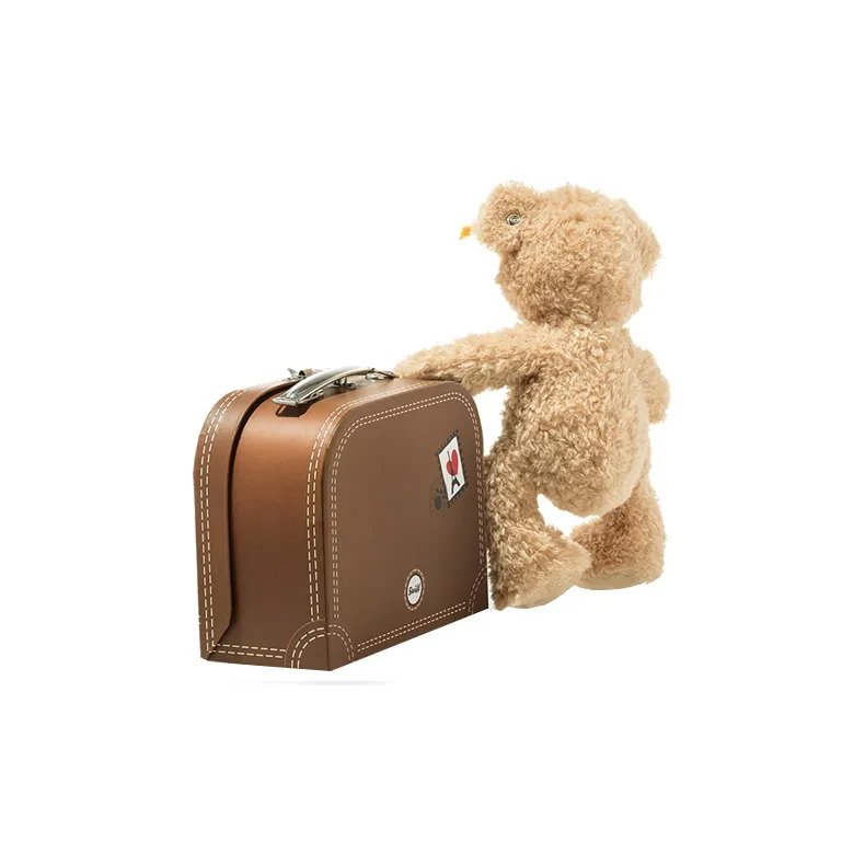 Steiff Fynn Teddy Bear With Suitcase Beige Dolls Plush Doll 28cm High-2