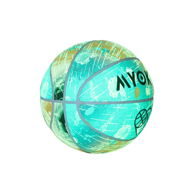MYOKIA PU Basketball Multicolor Size 7 Ball Glow in The Dark Reflective Unisex-2