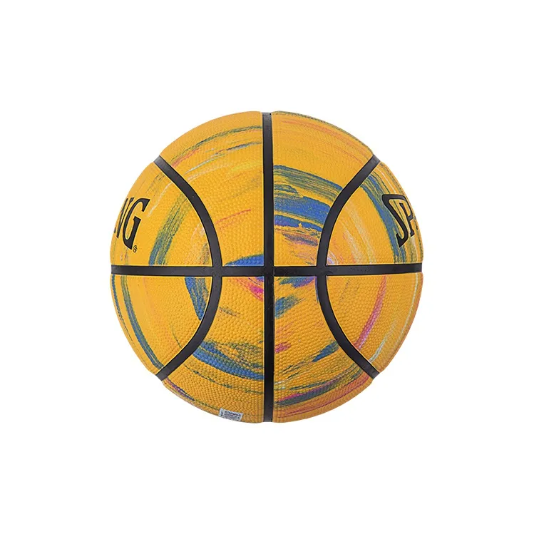 SPALDING Marble print Collection Rubber Basketball Yellow Size 7 Training Unisex-3
