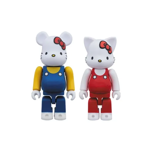 BE@RBRICK Nyabrick Hello Kitty Red Overalls Ver. White