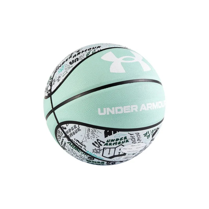 Under Armour Graffiti Rubber Basketball Tiffany White Green Size 7 Ball Training Unisex-3