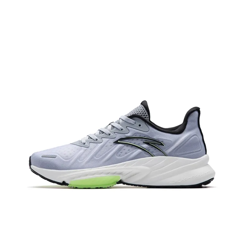 Anta Cushioned Anti-Slip Wear-Resistant Breathable Lightweight Low-Top Running Shoes Men's Gray Black-0