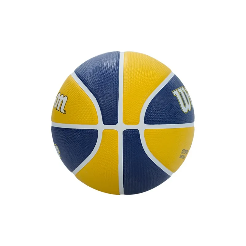 Wilson NBA Series Rubber Basketball Yellow Blue Size 7 Ball Training Unisex-2