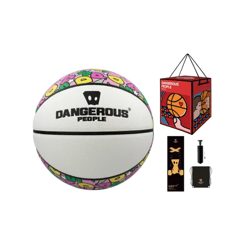 DANGEROUSPEOPLE PU Basketball White/pink Letters Size 7 Ball Training Unisex