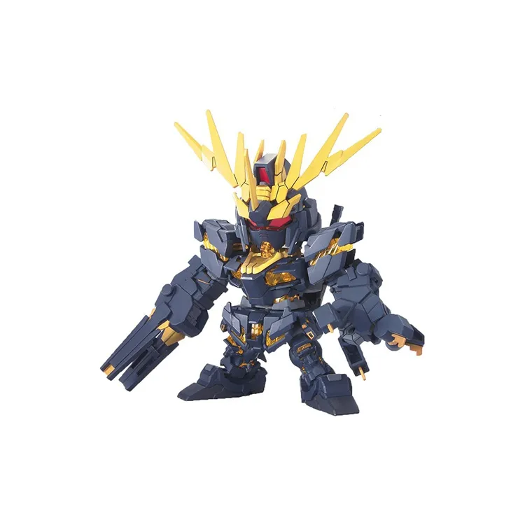 BANDAI SD BB Warrior, Gundam, Mobile Suit Gundam Unicorn Banshee, Black Unicorn Gundam 02 Model Kits-0