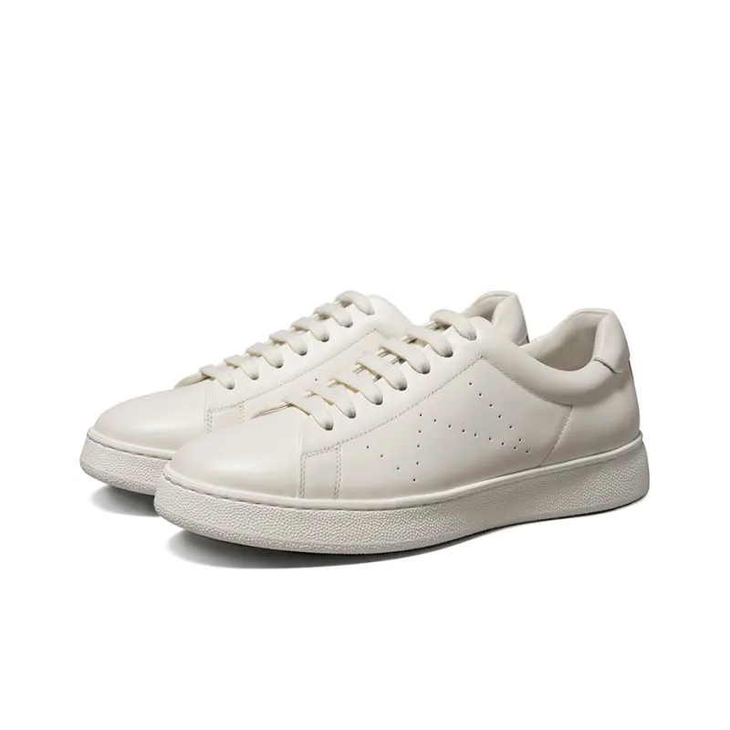 THOM WILLS Casual White Sneakers Low Top Skateboard Shoes Women's Ecru-1
