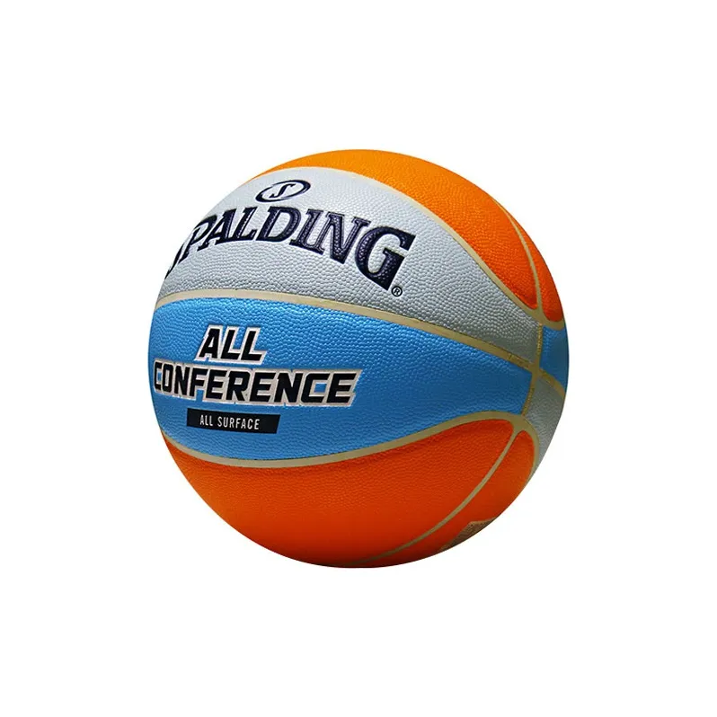 SPALDING Rubber Basketball Blue Gray Orange Size 7 Training Unisex-0