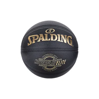 SPALDING NEVERFLAT Series PU Basketball Black Gold Size 7 Training Unisex