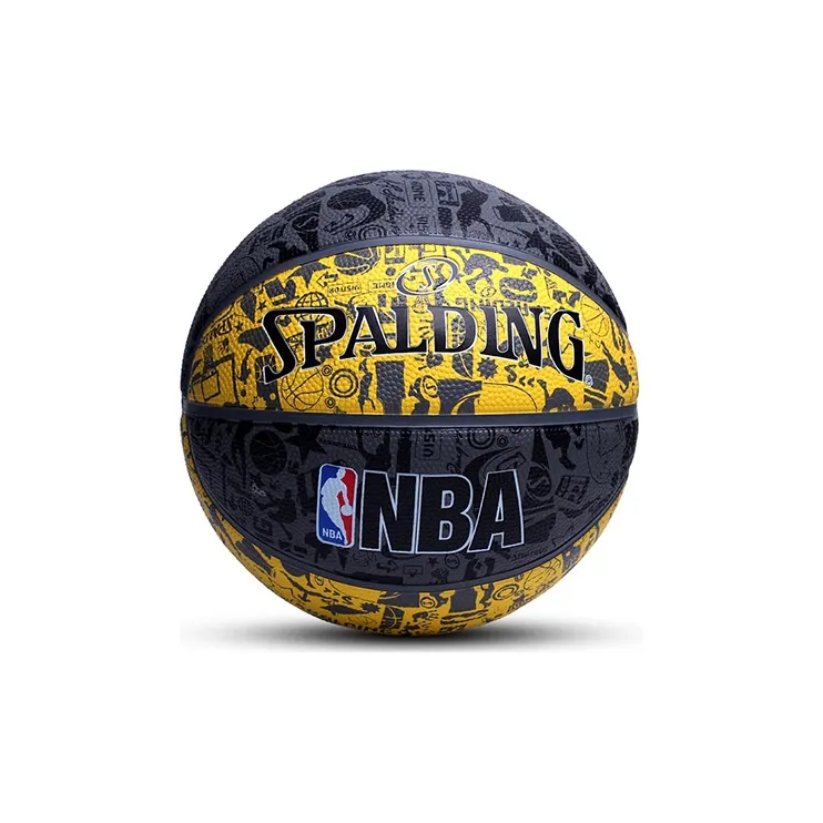 SPALDING Graffiti Rubber Basketball Black Gold Size 7 Training-0
