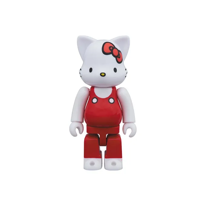 BE@RBRICK Nyabrick Hello Kitty Red Overalls Ver. White-3