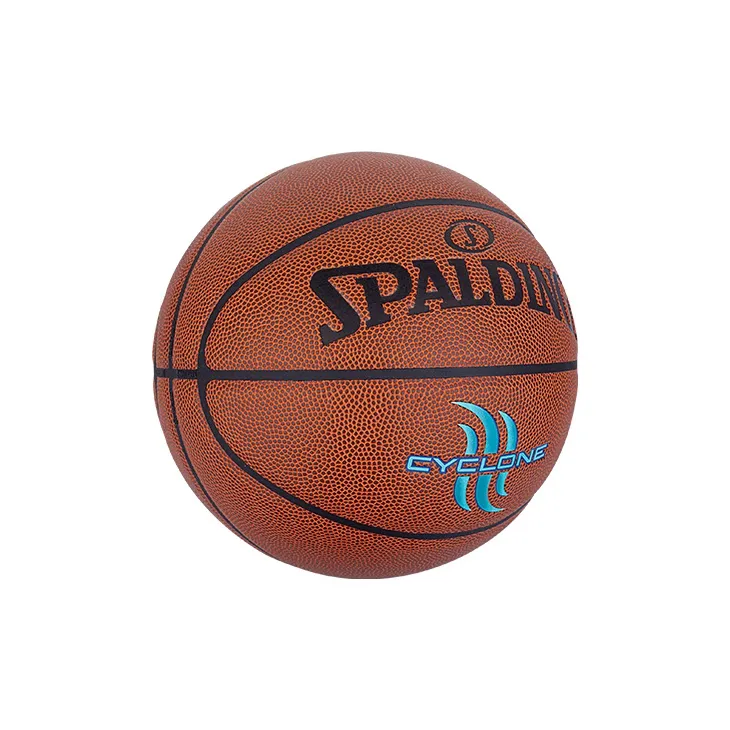 SPALDING Introductory Basketball Series PU Basketball Brown With Blue Text Size 7 Training Unisex-1