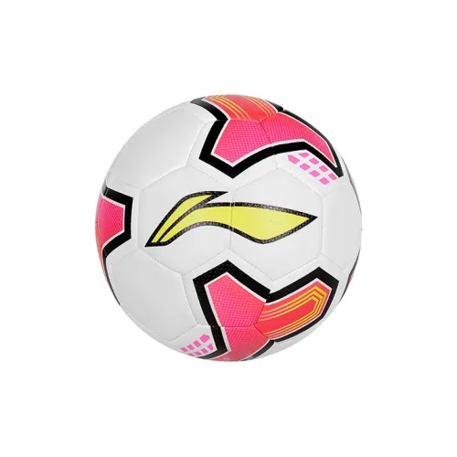 LiNing Size 5 Soccer TPU Seamless Thermal-bonding Unisex White Pink