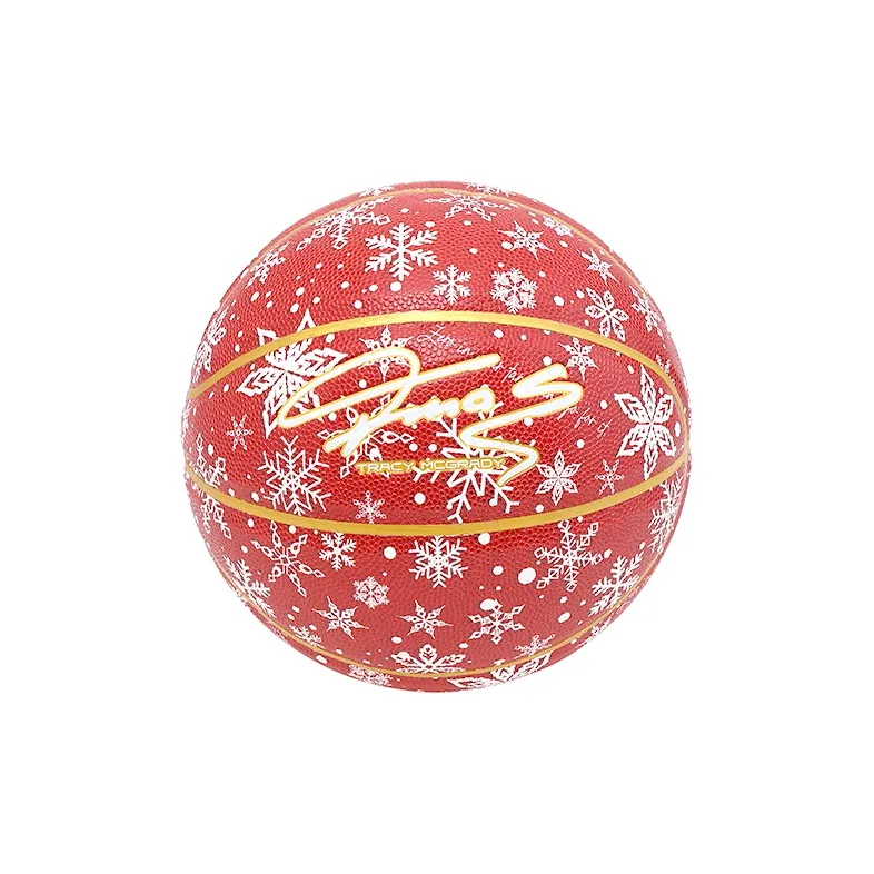 T-Mac Maddie Holiday Collection PU Basketball White Yellow Red Size 7 Training-2