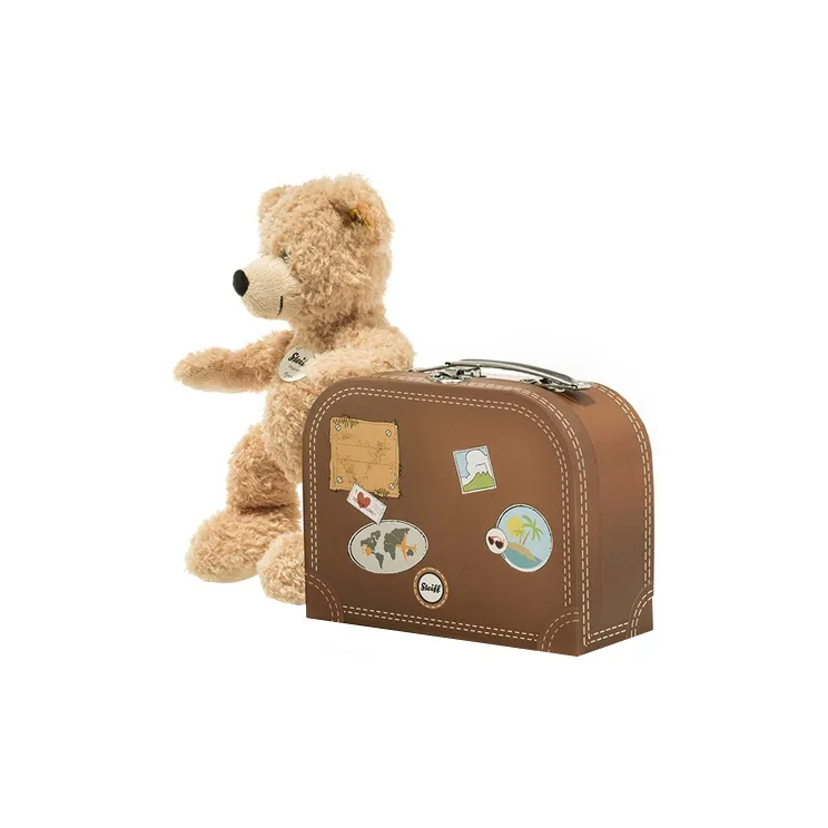 Steiff Fynn Teddy Bear With Suitcase Beige Dolls Plush Doll 28cm High-1