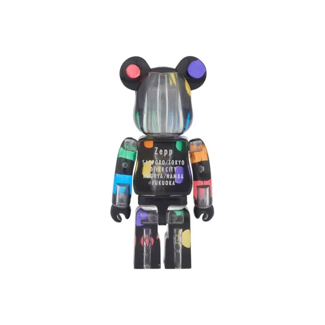 BE@RBRICK 100% Transparent Multicolor Spot, Black Trendy Figures 7cm-1