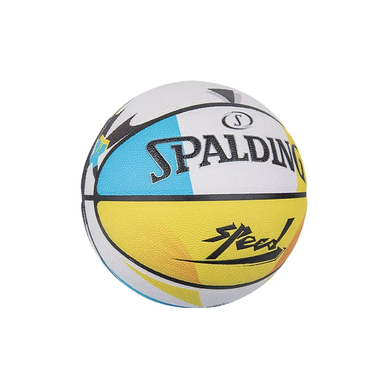 SPALDING Race Collection PU Basketball Blue Yellow Size 7 Training Unisex-4