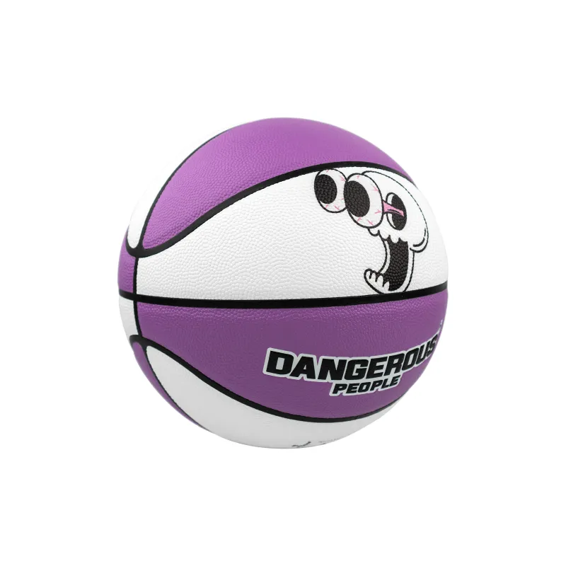 DANGEROUSPEOPLE Cartoon Series PU Basketball Purple White Size 7 Ball Training Unisex-3