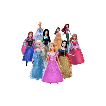 Disney Figure Print Classic Princess Collection Dolls Plush Doll 30cm High