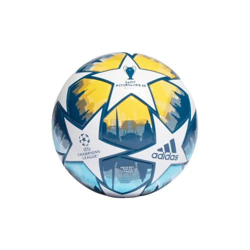 Adidas Size 5 Ball Soccer PU Seamless Thermal-bonding Unisex White/yellow/light Blue/navy