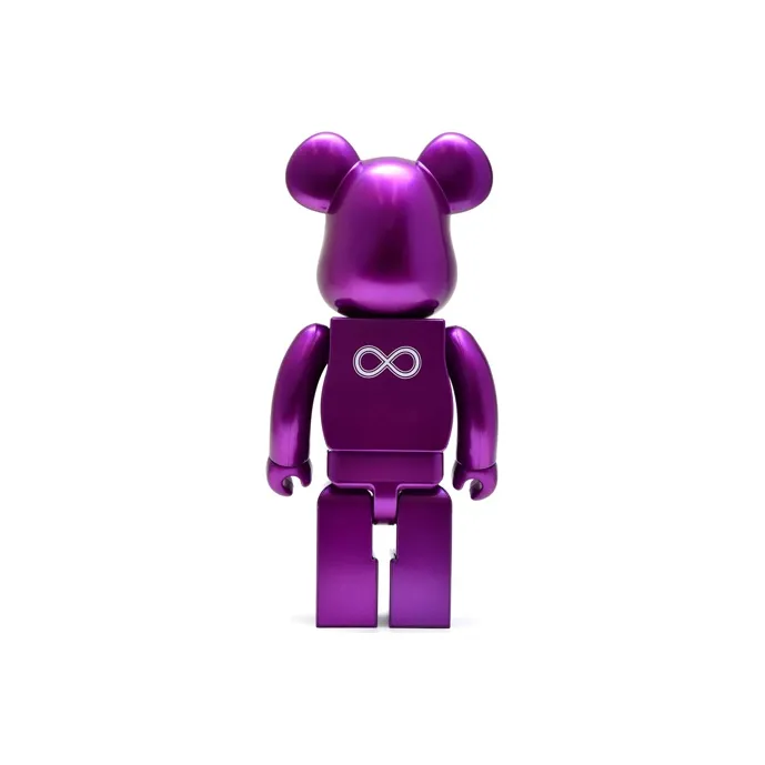 BE@RBRICK 400%100% Macau Noir Gold Black With Neon Futurity Trendy Figures 100%+400%-4