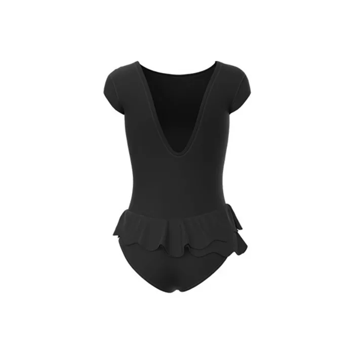 TOSWIM One Piece Swimsuits Women's Black Leaf Double Lotus-1