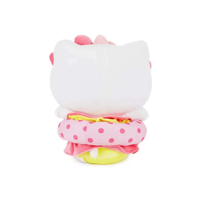 Sanrio Hello Kitty Summer Beach Style, Swim Ring Hello Kitty Dolls Plush Doll 30cm Height-4
