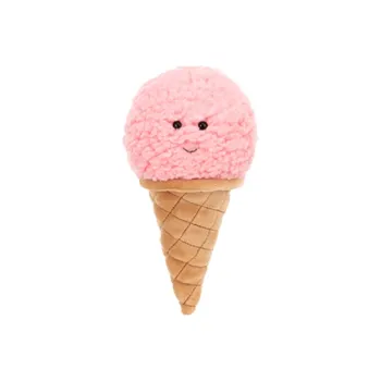 JELLYCAT Fun Food Collection Delicious Strawberry Ice Cream Dolls Plush Doll 18cm High