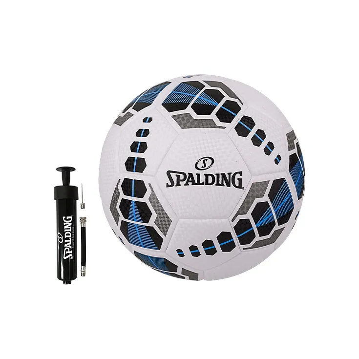 SPALDING Competition Balls Size 5 Soccer PU Hand Stitched Soccer Ball Unisex White Blue Black-2