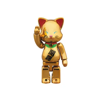 BE@RBRICK Nyabrick Beckoning Cat Gold