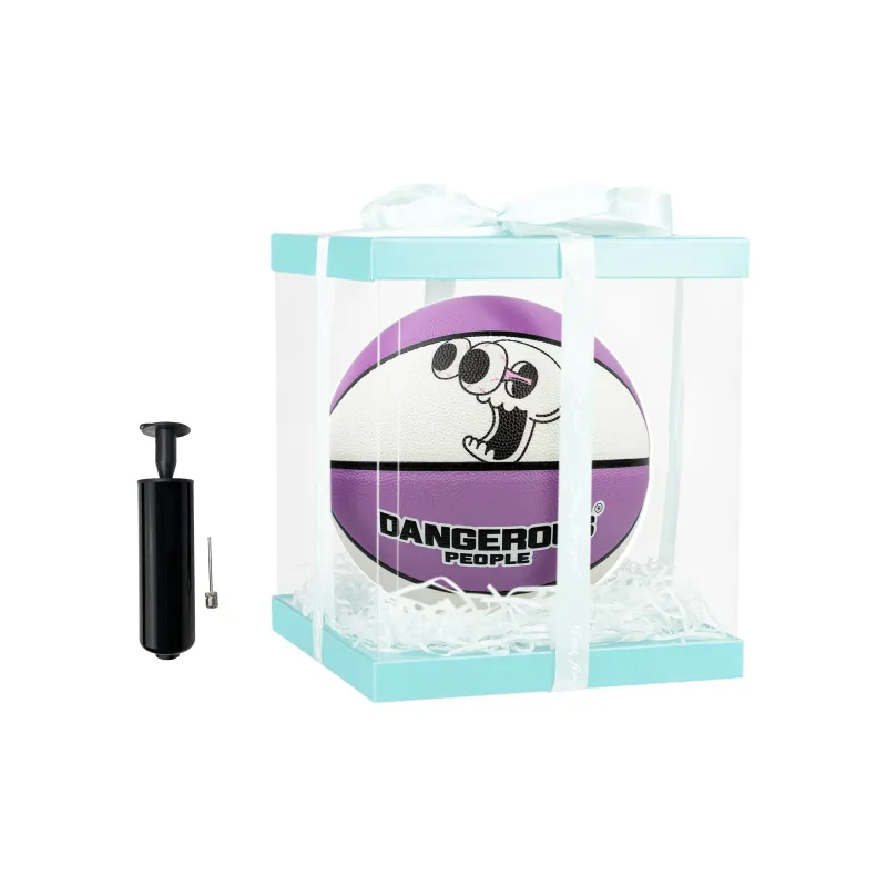 DANGEROUSPEOPLE Cartoon Series PU Basketball Purple White Size 7 Ball Training Unisex-7