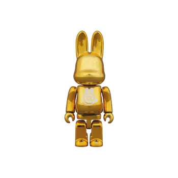 BE@RBRICK Rabbrick Chrome Of 3 GOLD/PINK/SILVER