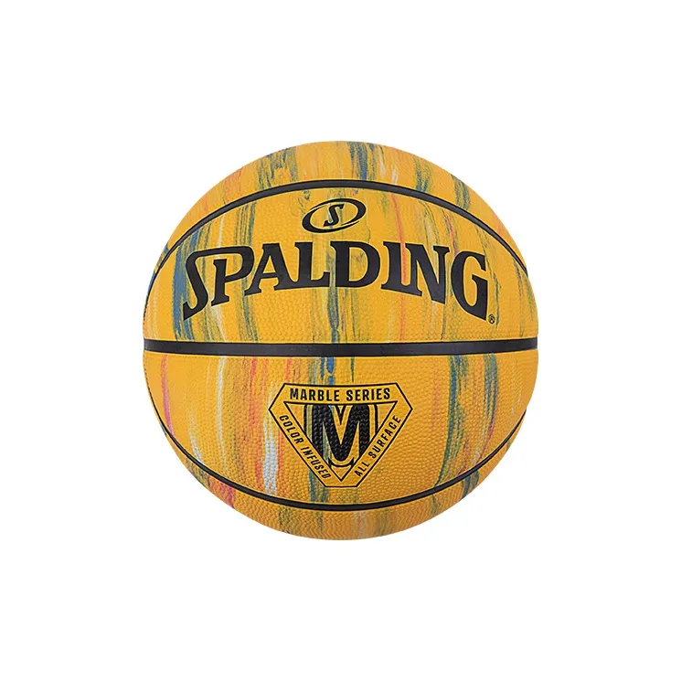 SPALDING Marble print Collection Rubber Basketball Yellow Size 7 Training Unisex-1