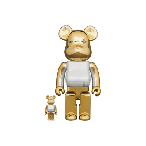 BE@RBRICK MEDICOM TOY PLUS GOLD CHROME Ver. Doll 100%+400%/1000% Unisex